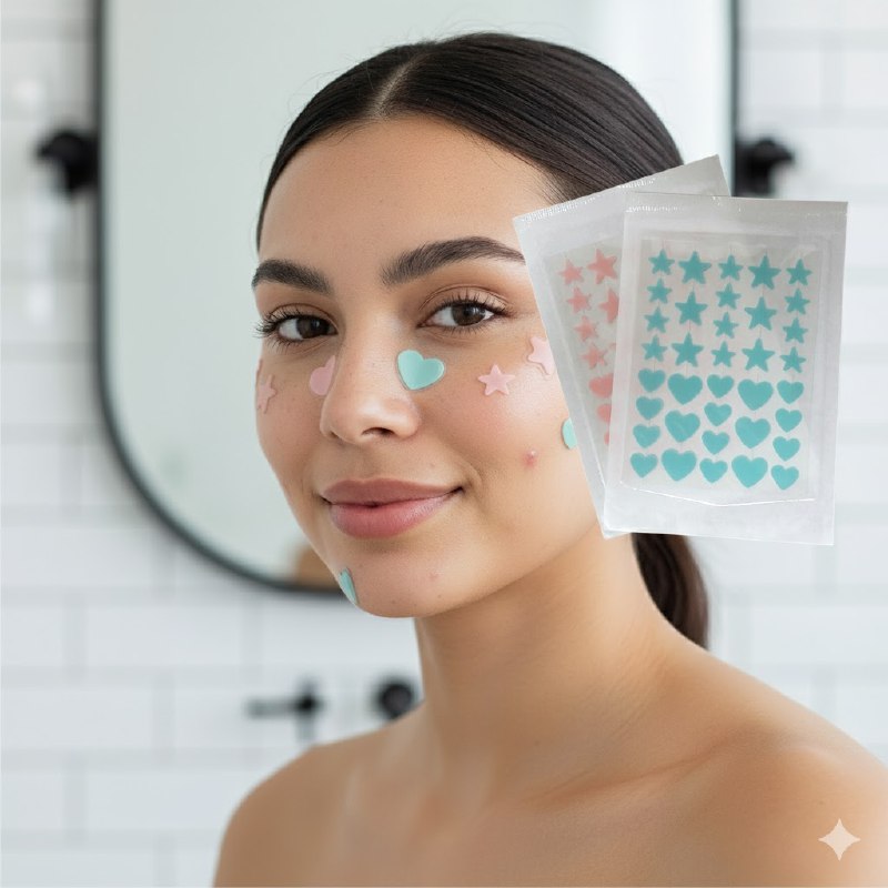 PARCHES HIDROCOLOIDES PARA ACNE CON FORMA DE CORAZON Y ESTRELLA 72UND SADOER