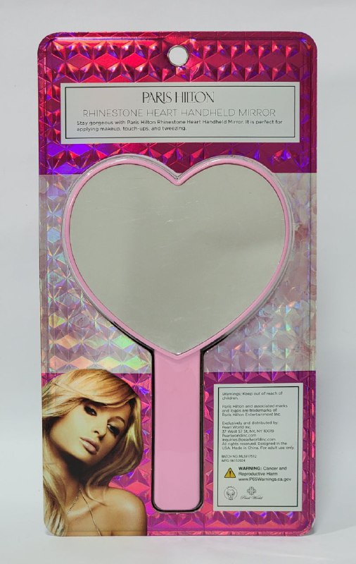 ESPEJO DE MANO CON CORAZON DE DIAMANTES DE IMITACION ORIGINAL PARIS HILTON