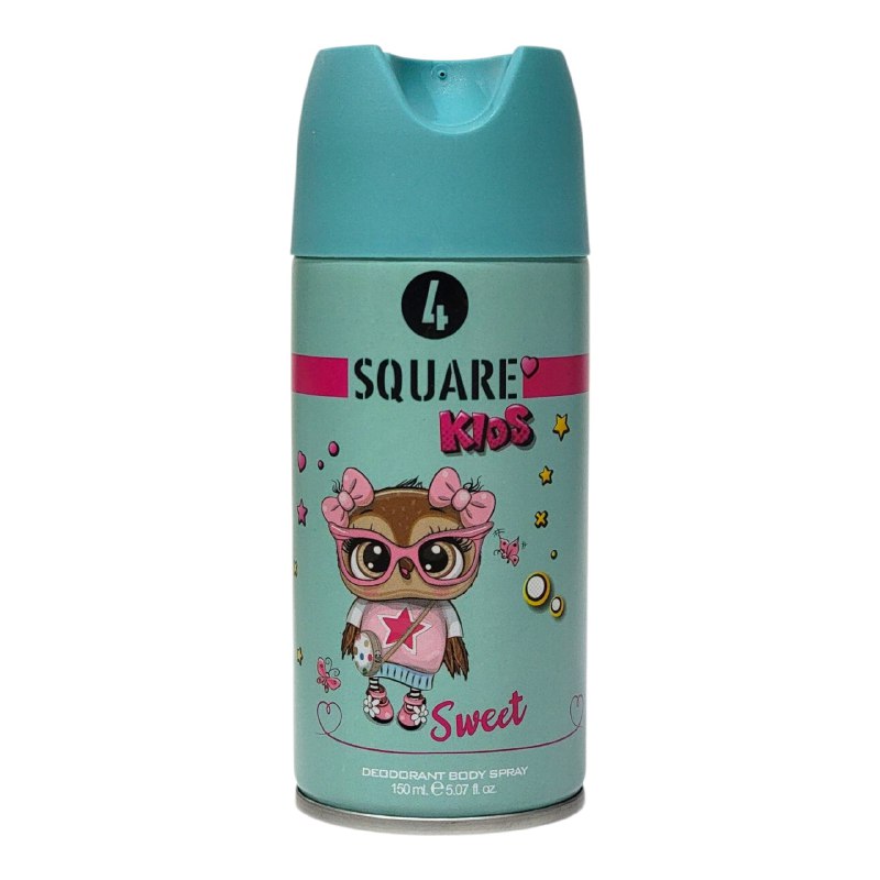 BODY SPRAY PARA NIÑOS REFRESCANTE Y DURADERO SQUARE KIDS SWEET 150ML