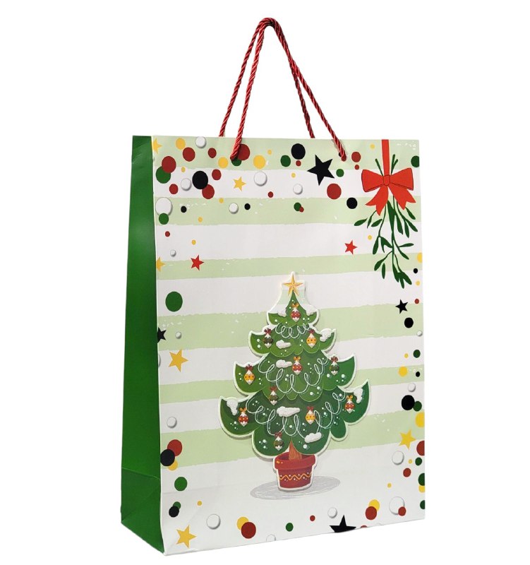 BOLSA DE REGALO NAVIDEÑA GRANDE 30X40X12CM