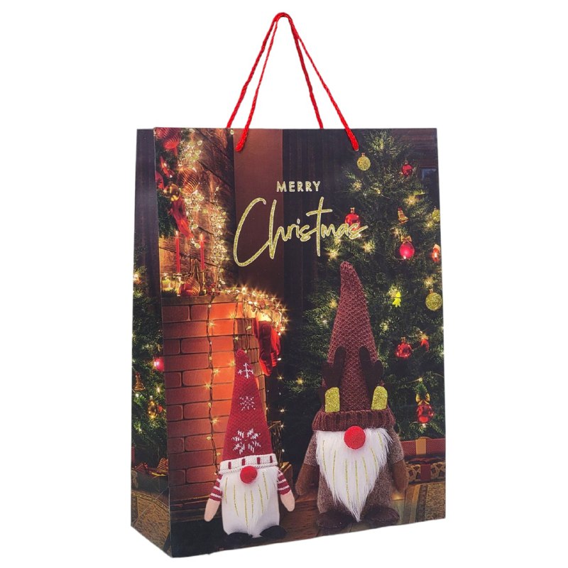 BOLSA DE REGALO NAVIDEÑA GRANDE 30X40X12CM