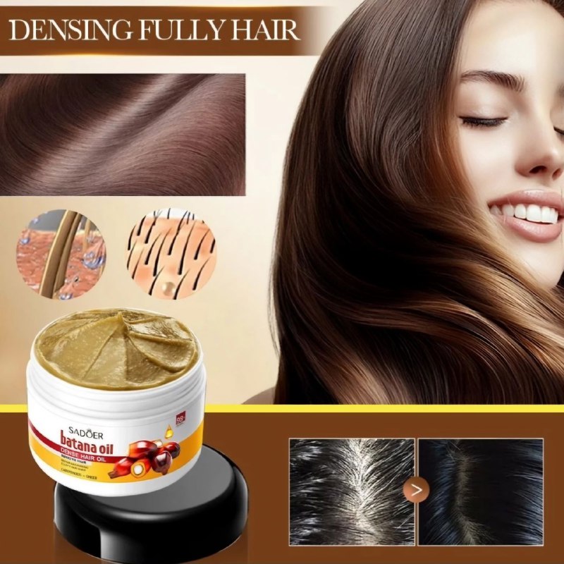 ACEITE PARA EL CABELLO DENSO DE ACEITE DE BATANA, CAROTENOIDES Y JENGIBRE, CABELLO ESPONJOSO, BRILLANTE Y LISO, HIDRATA Y NUTRE EL CABELLO SADOER BATANA OIL 100G