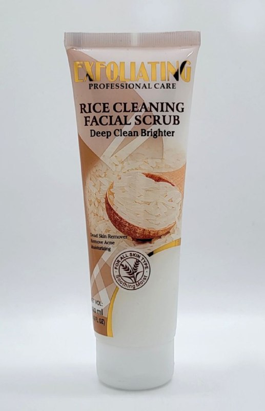 CREMA FACIAL EXFOLIANTE DE ARROZ, LIMPIEZA PROFUNDA, PIEL MAS BRILLANTE, QUITA LA PIEL MUERTA, GRASA EXFOLIANTING 120ML