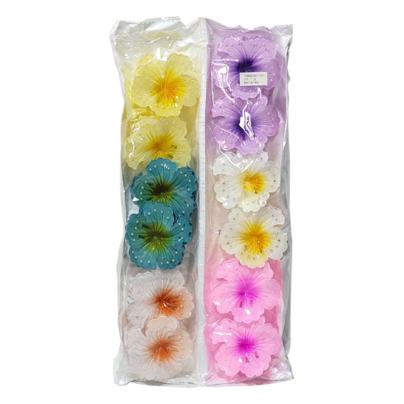 GANCHO PARA EL CABELLO DE DISEÑO DE FLOR HAWAIANA, PINZAS DE SUJECION FUERTE, ACCESORIO PARA EL CABELLO PAQUETE DE 12UND 7X8CM