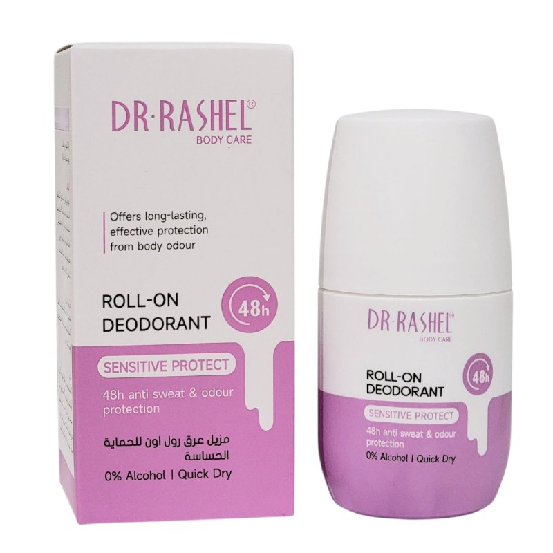 DESODORANTE ROLL ON, PROTECCION CONFIABLE DE 48H, PREVIENE LA IRRITACION DE LA PIEL, PROTECCION CONTRA SUDOR Y BACTERIAS, SIN PERFUMES DR RASHEL 50ML