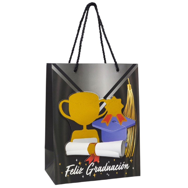 BOLSA DE REGALO DE GRADUACION PEQUEÑA 18X23X10CM
