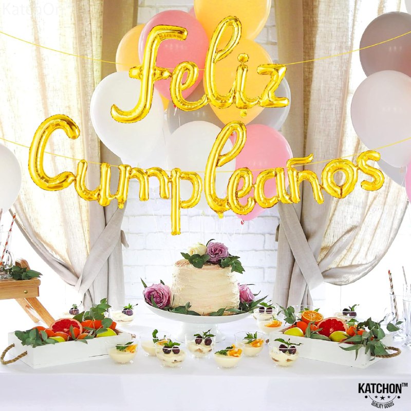 DECORACION ADORNO GLOBOS DE FELIZ CUMPLEAÑOS COLOR ORO FOIL BALLONS