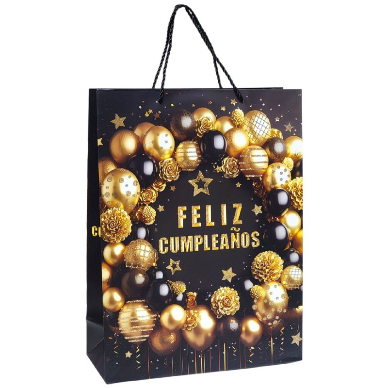 BOLSA DE REGALO DE FELIZ CUMPLEAÑOS GRANDE 30X12X40CM
