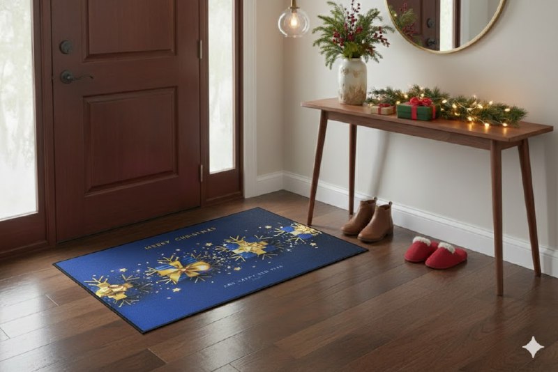 ALFOMBRAS DECORATIVAS NAVIDEÑAS PARA PISO ELEGANTES Y FESTIVAS 50X80CM, CREAN UNA ATMOSFERA MAGICA EN TU ENTRADA, COCINA O PASILLO BENELI HOME