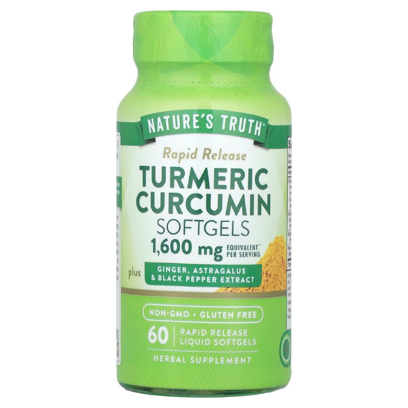 VITAMINAS EN CAPSULAS BLANDAS DE CURCUMA Y JENGIBRE PARA LA SALUD DE ARTICULACIONES NATURES TRUTH 60UND