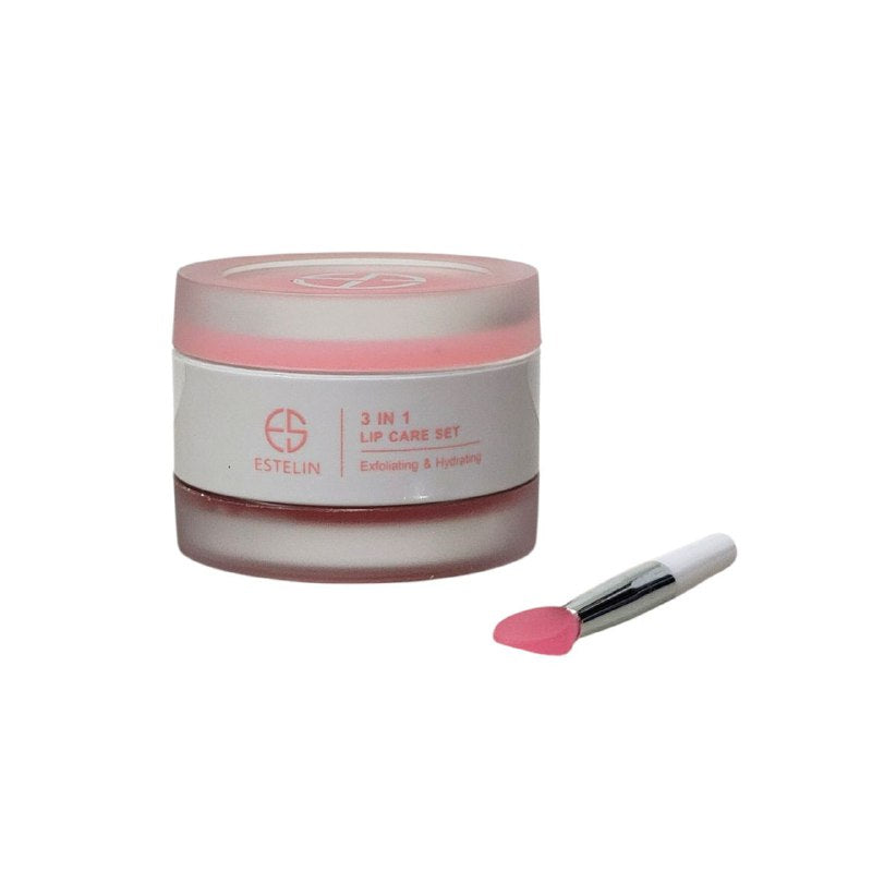 MASCARILLA HIDRATANTE PARA LABIOS EN SET 3 EN 1 BALSAMO HIDRATANTE MELOCOTON, AZUCAR Y VASELINA ESTELIN 5G