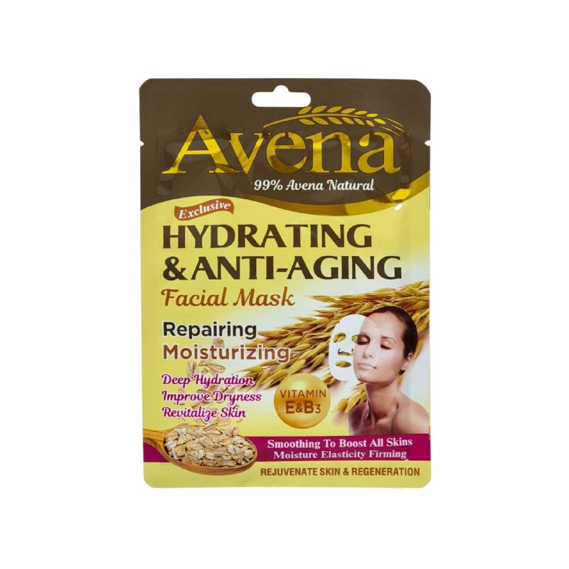 MASCARILLA FACIAL DE AVENA HIDRATANTE Y ANTIENVEJECIMIENTO, ACIDO HIALURONICO, VITAMINA E Y B3, HIDRATACION INTENSIVA PARA EL ROSTRO, PIEL SALUDABLE FRUIT OF THE WOKALI PROFESSIONAL CARE 30ML