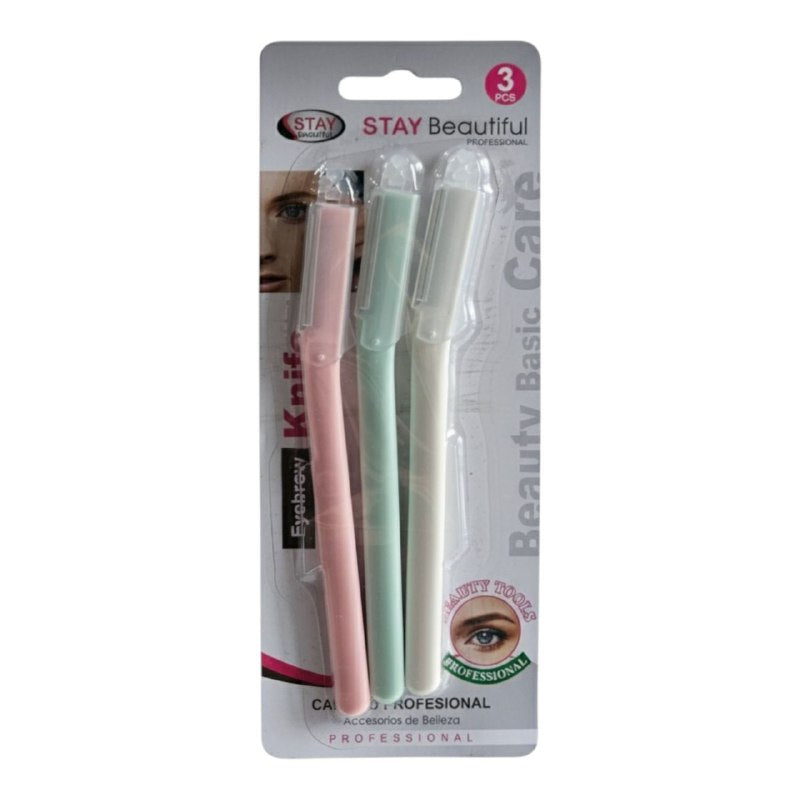 NAVAJAS AFEITADORAS PARA CEJAS EN SET DE 3 PIEZAS STAY BEUTIFUL