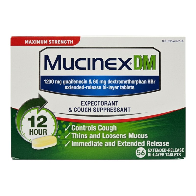 VITAMINAS EN TABLETAS QUE ALIVIAN LA CONGESTION DEL PECHO Y SUPRIMEN LA TOS HASTA POR 12H MUCINEX 56UND