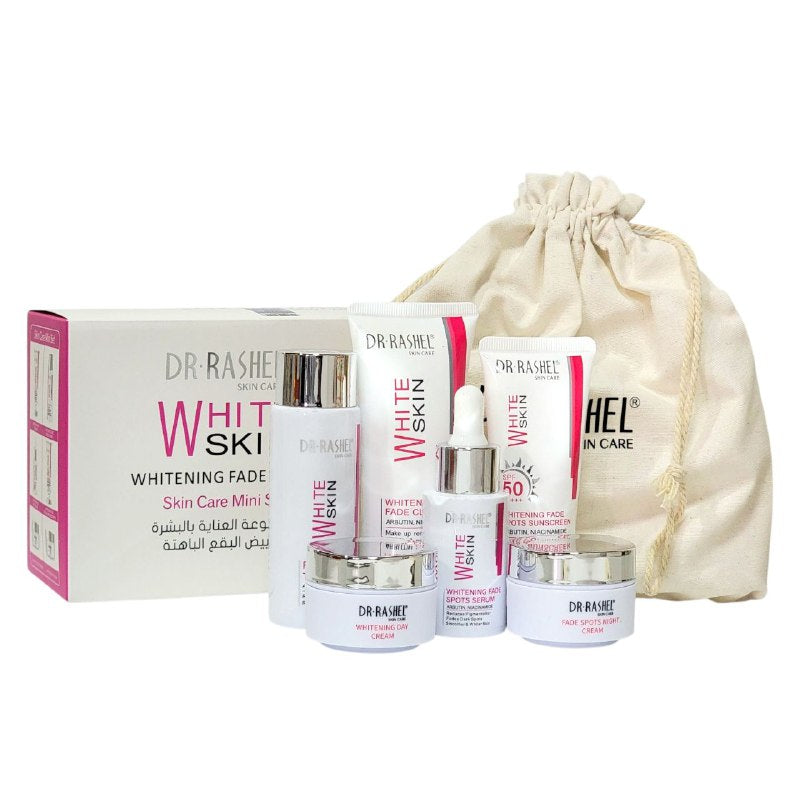 SET DE CUIDADO FACIAL DE 6 PIEZAS, EFECTO BLANQUEADOR Y ATENUADOR DE MANCHAS DR RASHEL