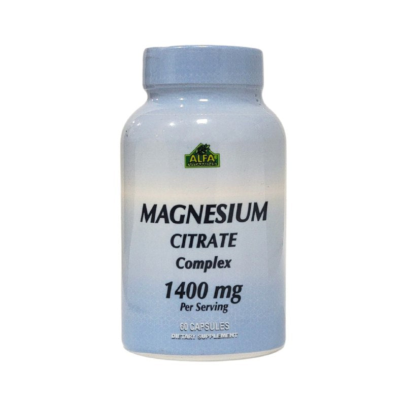 VITAMINAS EN CAPSULAS DE CITRATO DE MAGNESIO PARA SALUD MUSCULAR Y NERVIOSA ALFA 60UND