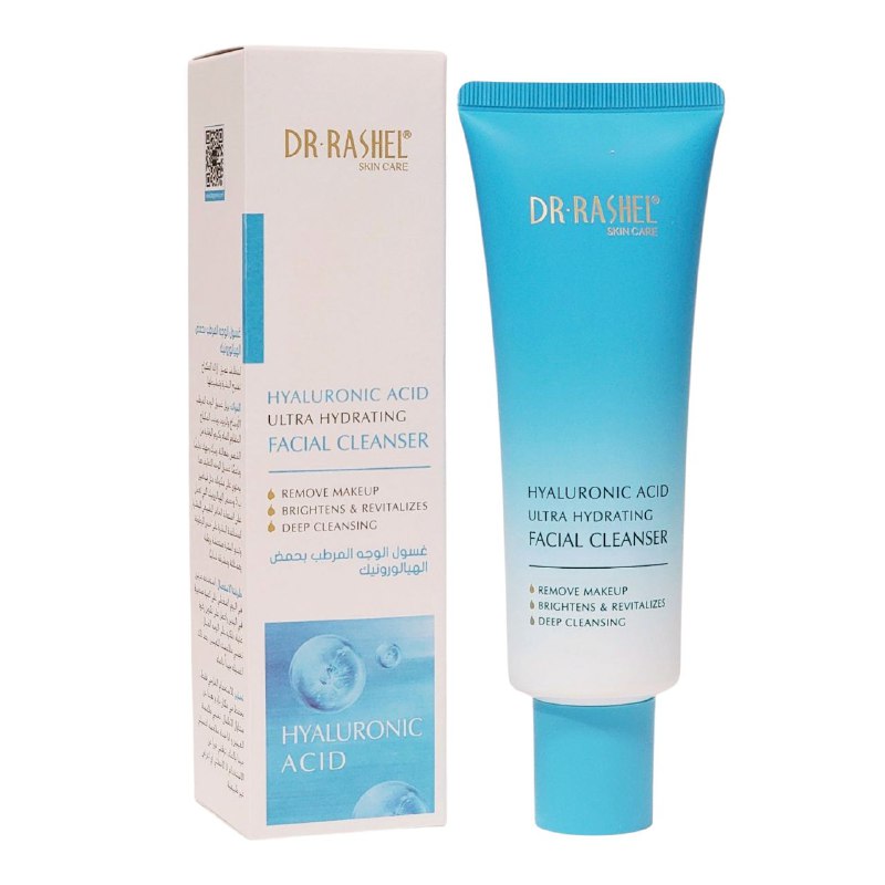 LIMPIADOR FACIAL ULTRAHIDRATANTE CON ACIDO HIALURONICO Y VITAMINA B5 120G, DISEÑADO PARA ELIMINAR SUCIEDAD, GRASA Y MAQUILLAJE A PRUEBA DE AGUA DR RASHEL