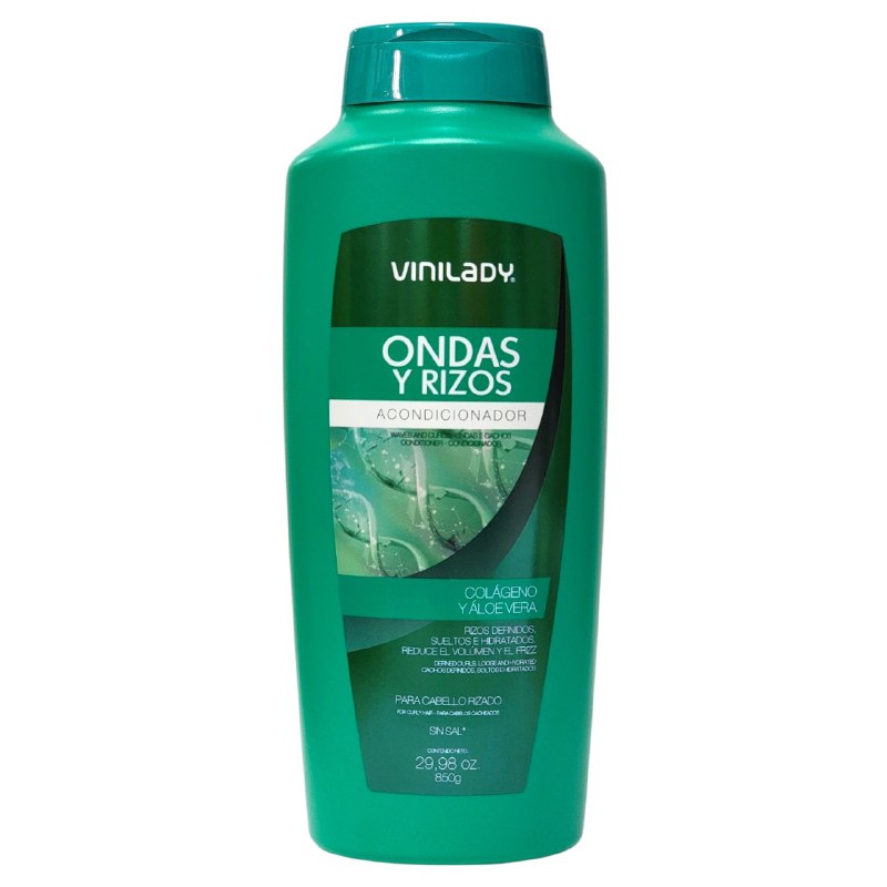 ACONDICIONADOR PARA EL CABELLO RIZADO CON COLAGENO Y ALOE VERA HIDRATANTE VINILADY 900ML
