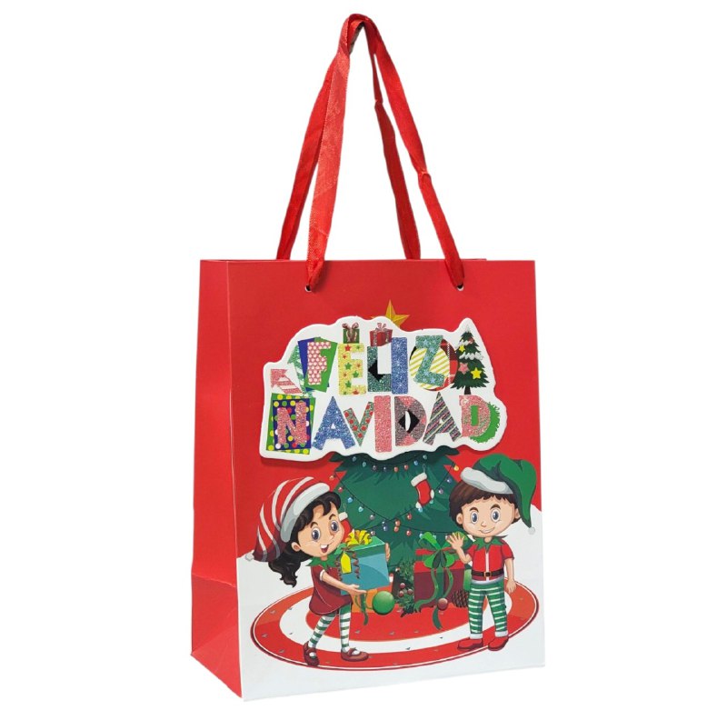 BOLSA DE REGALO NAVIDEÑA PAQUEÑA 18X23X10CM