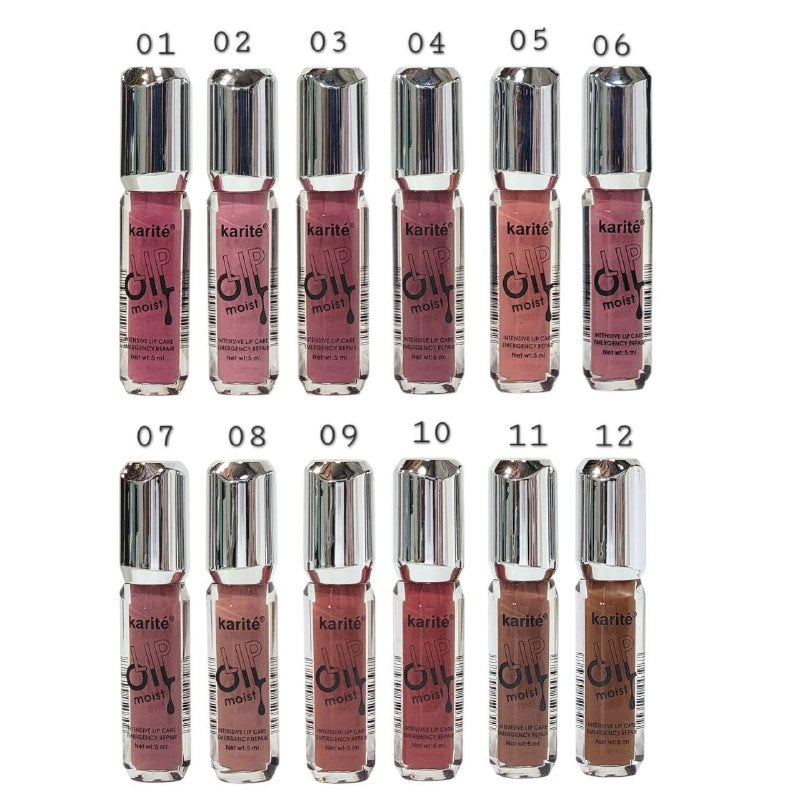 BRILLO LABIAL LIP OIL KARITE 5ML (DUPE DE ITALIA), ACEITE HIDRATANTE DE LABIOS 12 TONOS