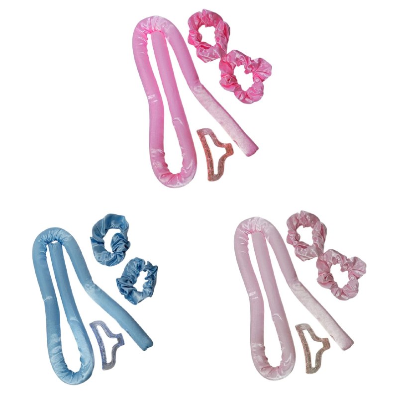 RIZADORES DE PELO SIN CALOR, QUE PERMITEN CREAR ONDAS Y RIZOS SUAVE Y PROTEGIDOS, EVITANDO DAÑOS POR CALOR, FABRICADOS CON MATERIALES SUAVES FACILES DE USAR 3 COLORES