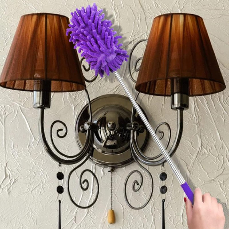 PLUMERO LIMPIADOR DE MICROFIBRA PARA LIMPIEZA 27-75CM, ATRAPA Y RETIENE EL POLVO DE MANGO EXTENSIBLE 4 COLORES