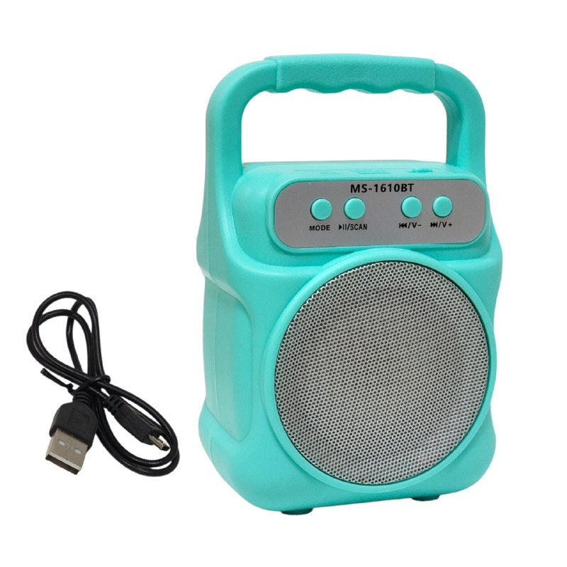 PARLANTE ALTAVOZ INALAMBRICO USB, TF Y RADIO BLUETOOTH, BATERIA DE LARGA DURACION POTENCIA 6W 12X19CM MS-1610BT