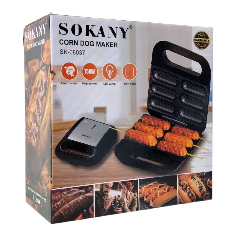 MAQUINA ASADOR HOT DOG DE MAIZ 750W SK-08037 SOKANY