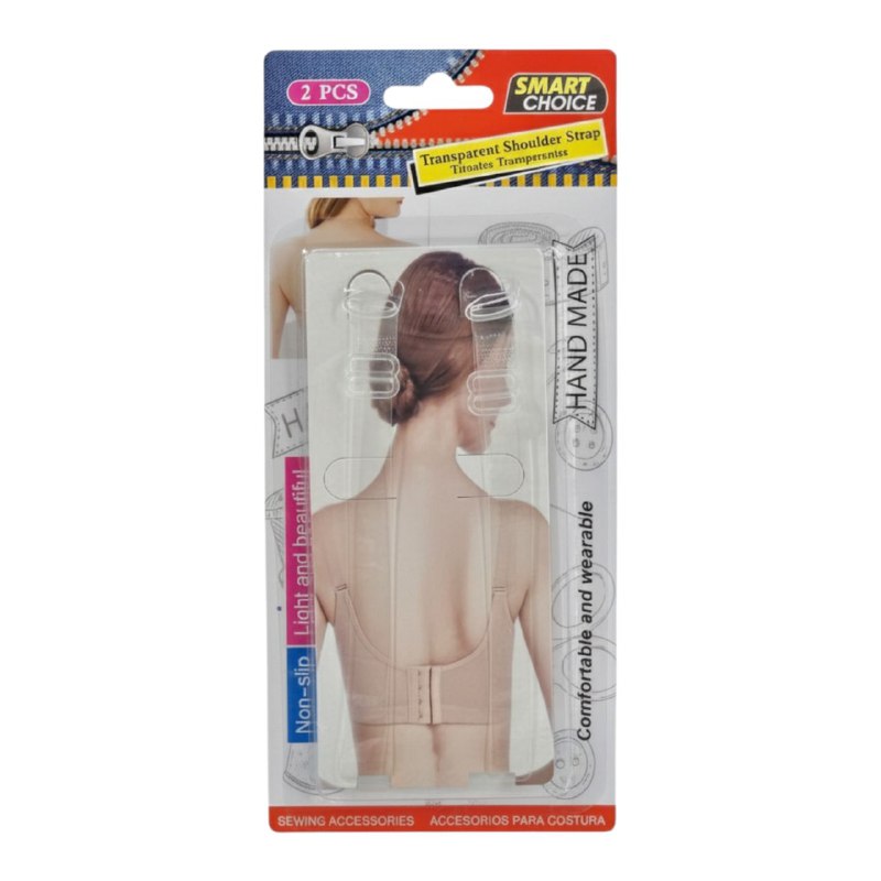 TIRANTES TRANSPARENTES PARA SUJETADORES O PRENDAS DE SILICONA SUAVE Y ELASTICA SMART CHOICE 1PAR