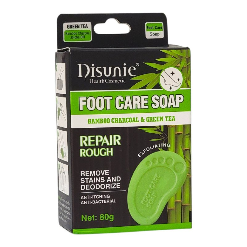 JABON PARA EL CUIDADO DE PIES EN BARRA TERAPEUTICO CON ACEITE DE JOJOBA DISUNIE 80G