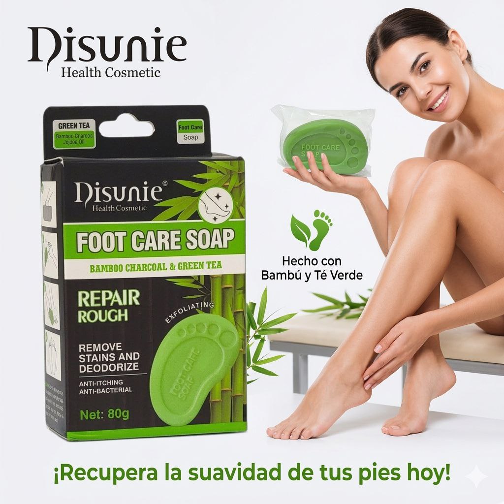 JABON PARA EL CUIDADO DE PIES EN BARRA TERAPEUTICO CON ACEITE DE JOJOBA DISUNIE 80G