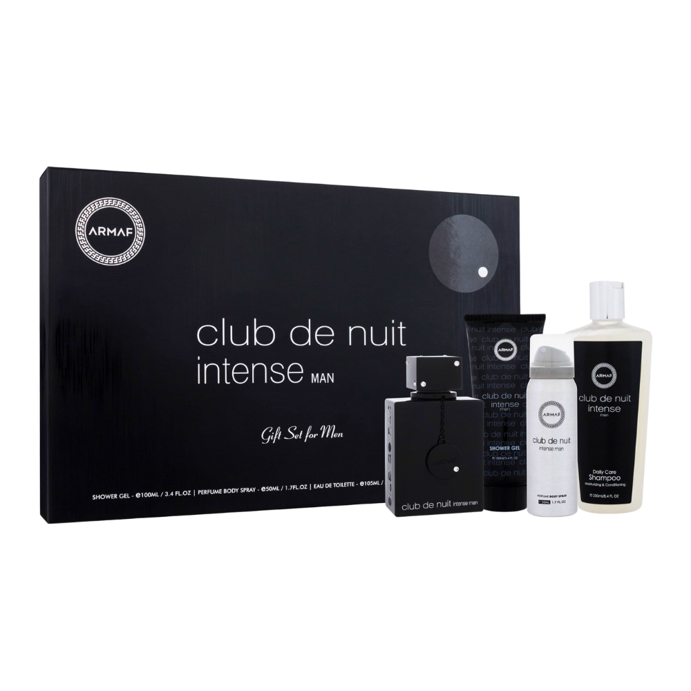 SET ARMAF CLUB DE NUIT INTENSE MAN EDT 105ML, SHOWER GEL 100ML, BODY SPRAY 50ML, SHAMPOO 250ML (H)