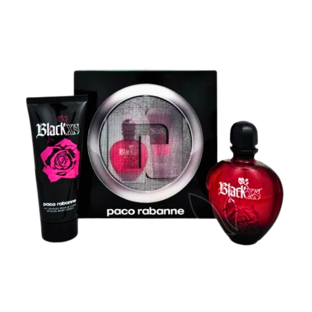 SET PACO RABANNE BLACK XS FOR WOMEN EDP 80ML, BODY LOTION 100ML (M)