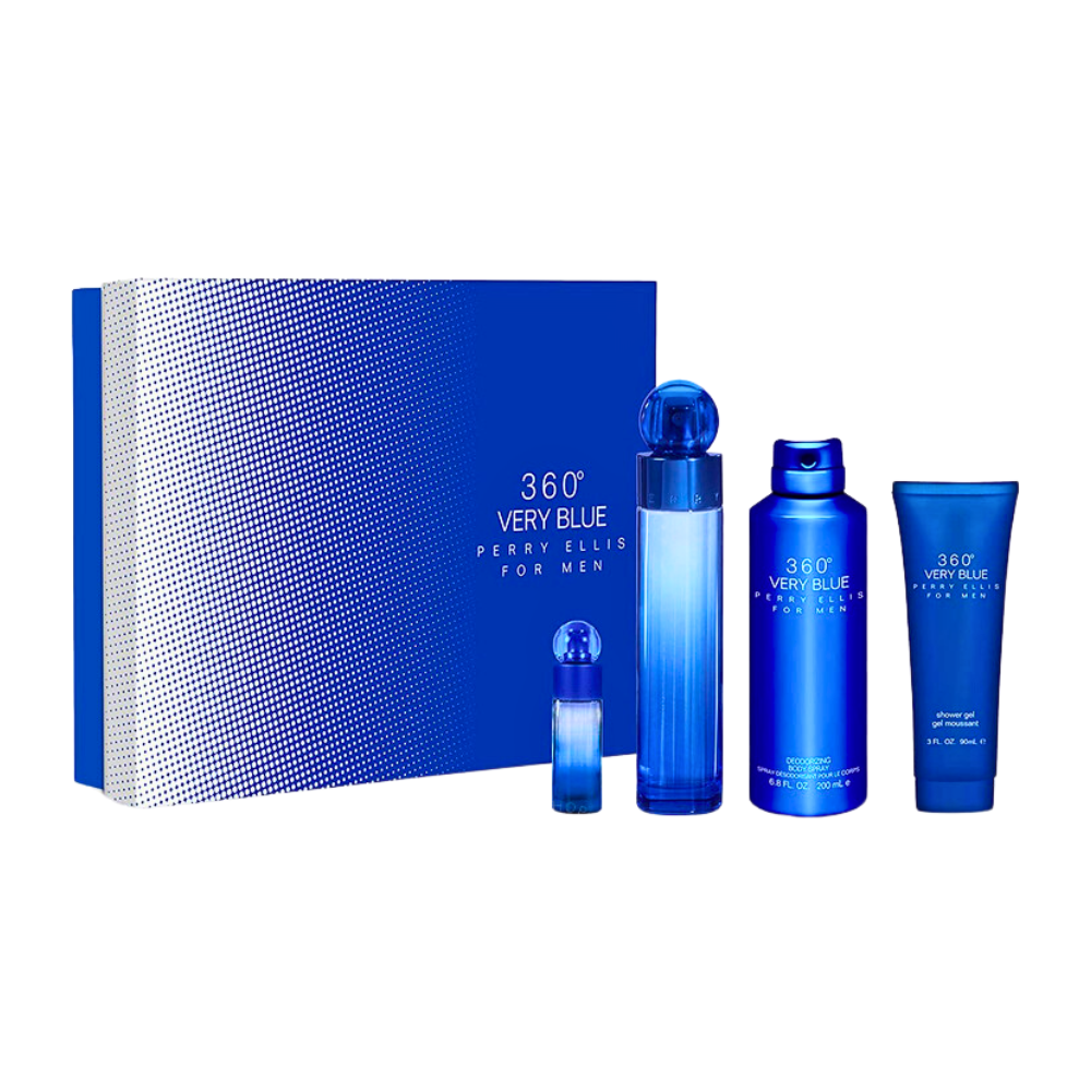 SET PERRY ELLIS VERY BLUE EDT 100ML, BODY SPRAY 200ML, EDT 7.5ML, SHOWER GEL 90ML (H)
