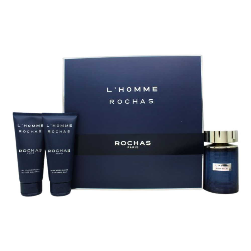 SET ROCHAS L HOMME EDT 100ML, AFTER SHAVE 100ML, SHOWER GEL 100ML (H)