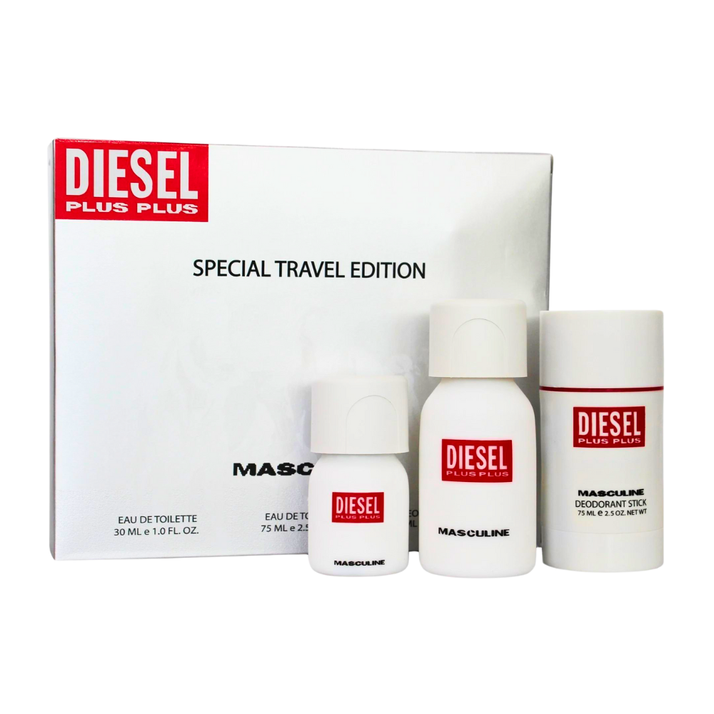 SET DIESEL PLUS PLUS MASCULINE EDT 75ML, EDT 30ML, DEODORANT 75ML (H)