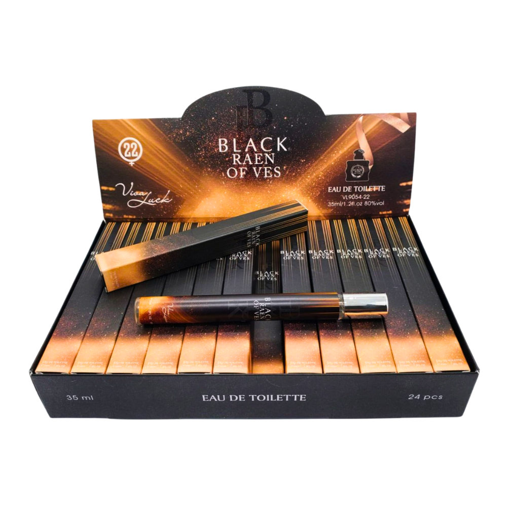 PERFUME EN TUBO PARA HOMBRE VIVA LUCK BLACK RAEN OF VES 22 EDT 35ML (H)