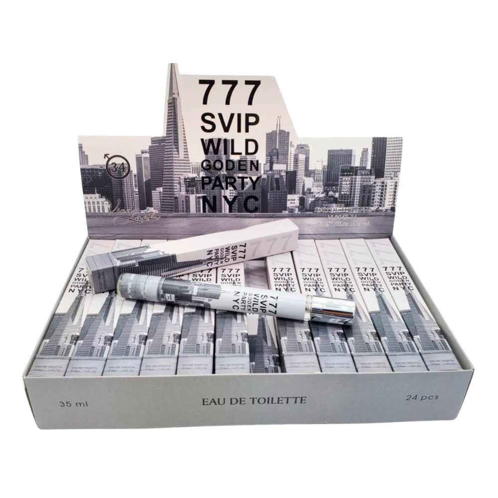 PERFUME EN TUBO PARA HOMBRE 777 SVIT WILD GODEN PARTY NYC 34 EDT 35ML (H)
