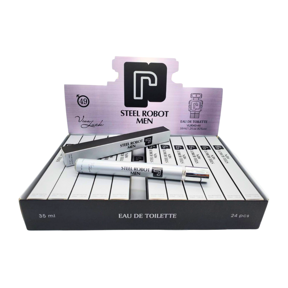 PERFUME EN TUBO PARA HOMBRE STEEL ROBOT MEN 49 EDT 35ML (H)