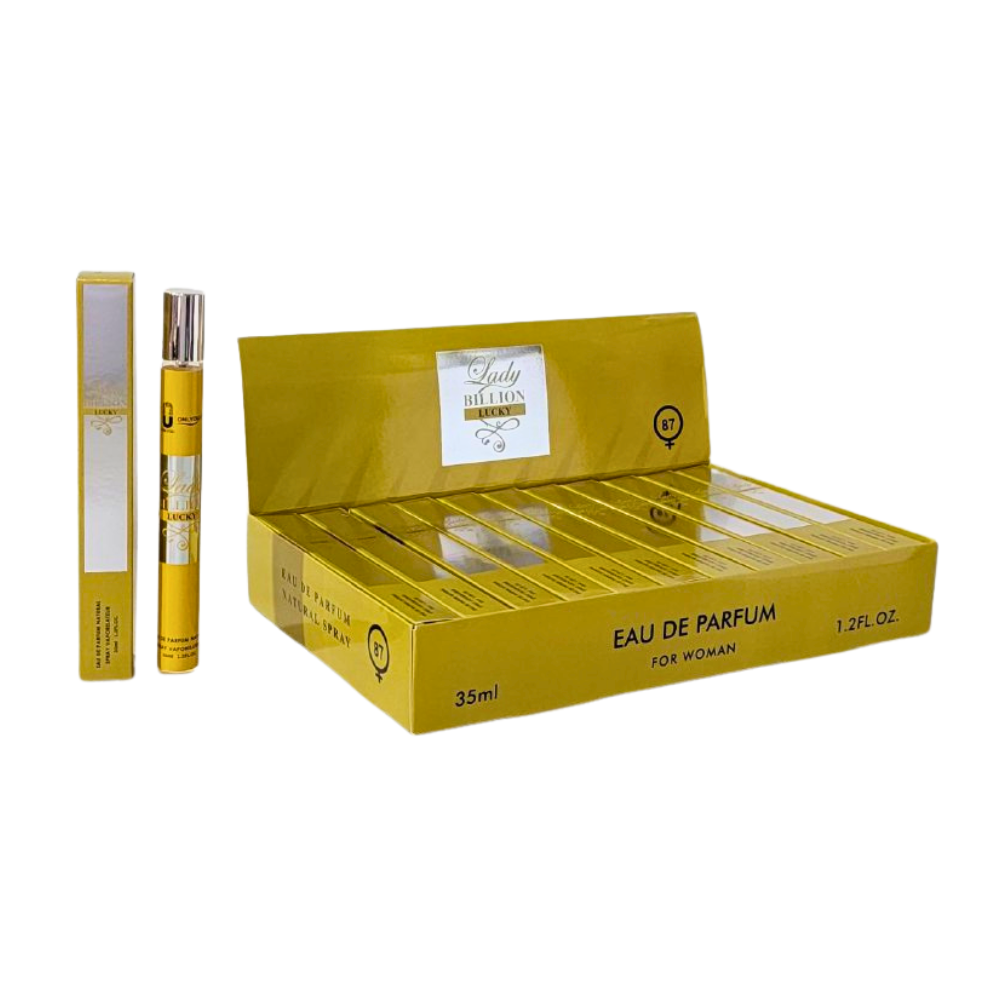 PERFUME EN TUBO PARA DAMA LADY BILLION LUCKY 87 EDP 35ML (M)