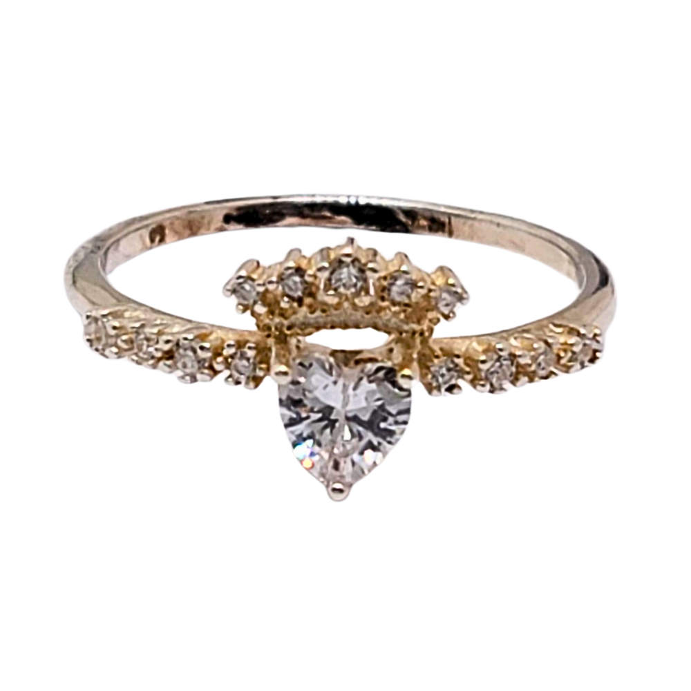 PANI1659 ANILLO PIEDRA DE CORAZON CON CIRCONES, PLATA 925