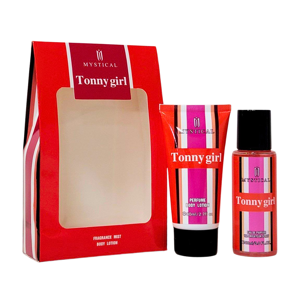 SET DE SPLASH PARA DAMA MYSTICAL TONNY GIRL SPLASH 88ML, BODY LOTION 80ML (M)