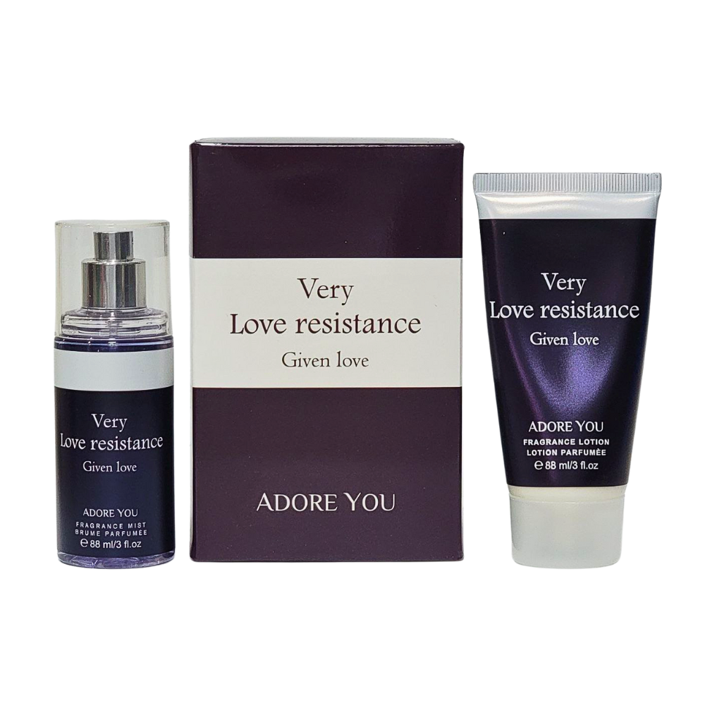 SET DE SPLASH PARA DAMA ADORE YOU VERY LOVE RESISTANCE GIVEN LOVE SPLASH 88ML, BODY LOTION 88ML (M)