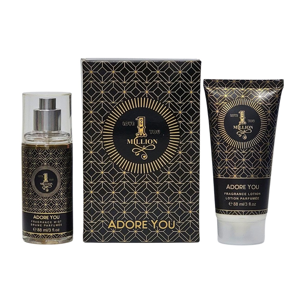 SET DE SPLASH PARA HOMBRE ADORE YOU LOVE YOU 1 MILLION SPLASH 88ML, BODY LOTION 88ML (M)