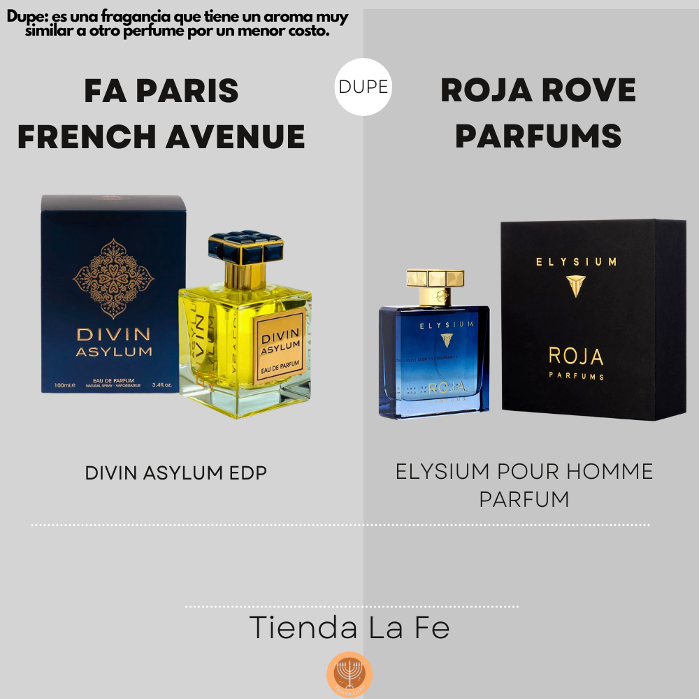 FA PARIS FRENCH AVENUE DIVIN ASYLUM EDP 100ML (H) (DUPE ROJA DOVE PARFUMS ELYSIUM PARFUM)
