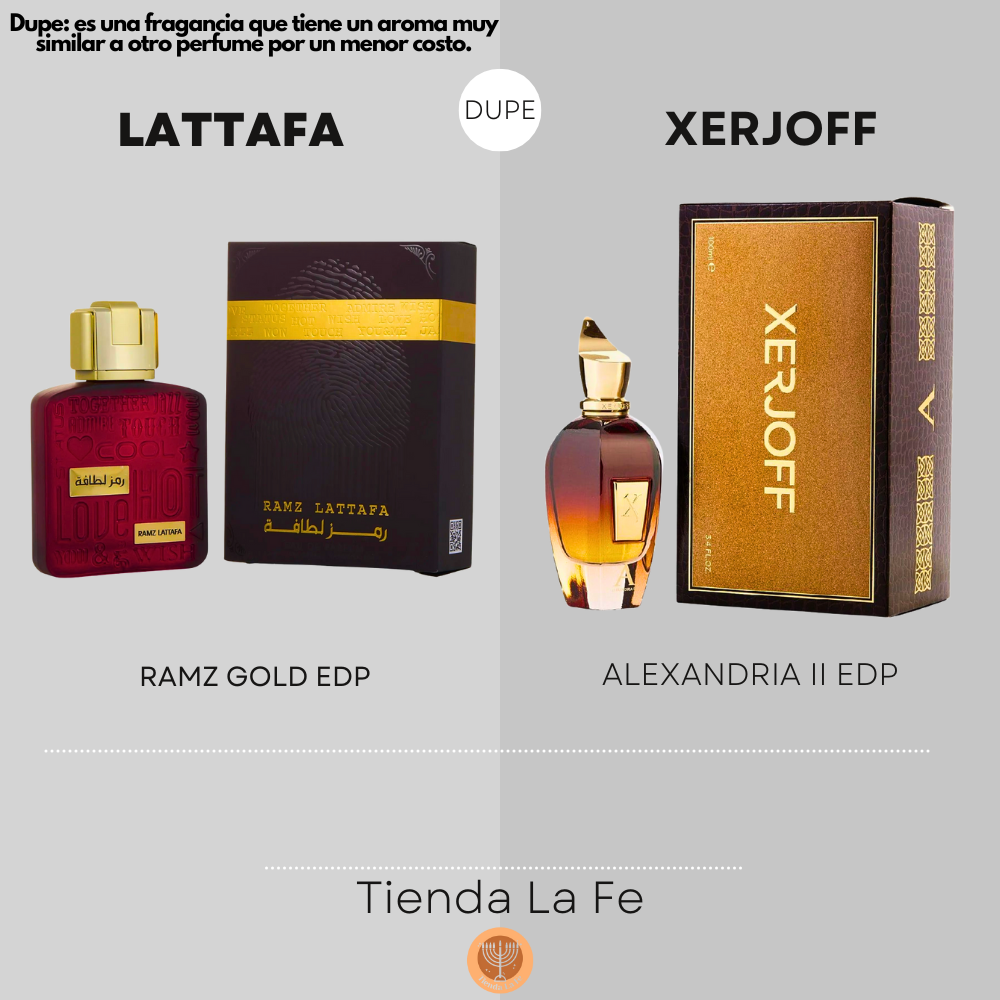 LATTAFA RAMZ GOLD EDP 100ML (U) (DUPE XERJOFF ALEXANDRIA II EDP)