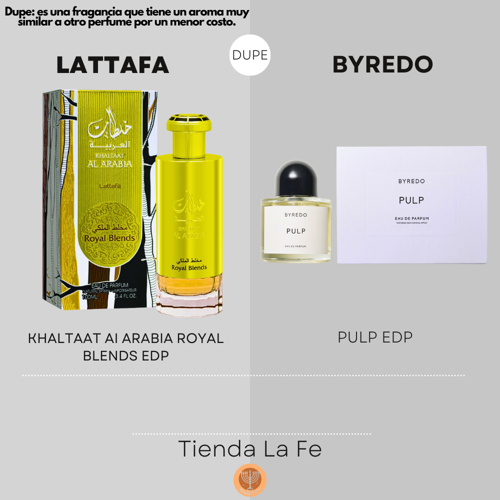 LATTAFA KHALTAAT AI ARABIA ROYAL BLENDS EDP 100ML (U) (DUPE BYREDO PULP EDP)