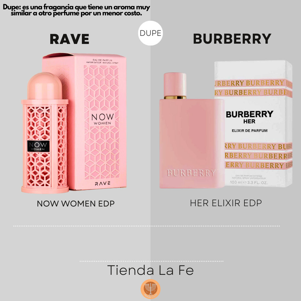 RAVE NOW WOMEN EDP 100ML (M) (DUPE BURBERRY HER ELIXIR EDP)