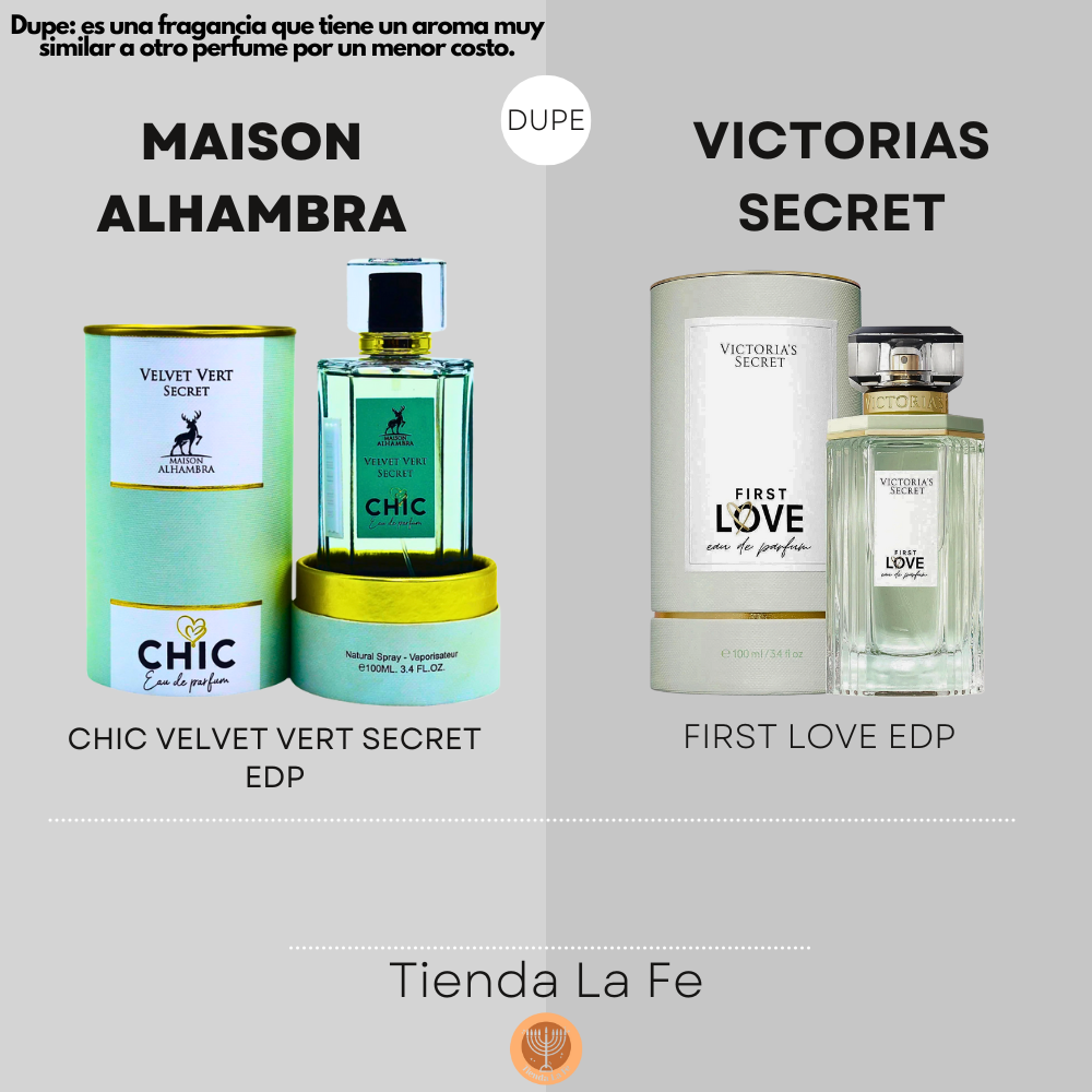 MAISON ALHAMBRA CHIC VELVET VERT SECRET EDP 100ML (M) (DUPE VICTORIAS SECRET FIRST LOVE EDP)