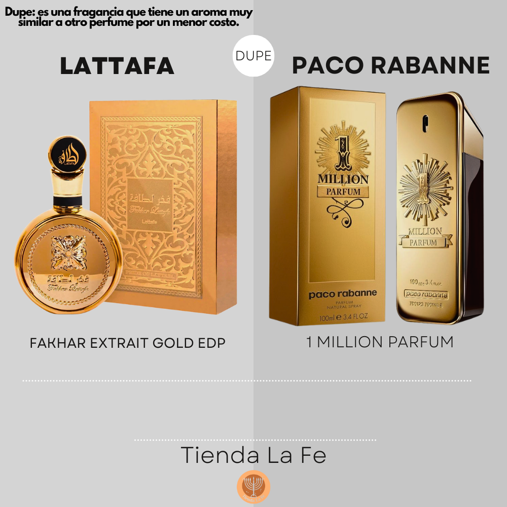 LATTAFA FAKHAR EXTRAIT GOLD EDP 100ML (H) (DUPE PACO RABANNE 1 MILLION PARFUM)